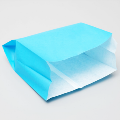 Бумажный крафт пакет с плоским дном 10 шт (23.9x20x9 см) цвет голубой