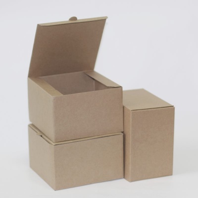 Коробка самосборная гофро (16х16х10 см) цвет бурый