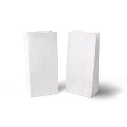 Бумажный крафт пакет с плоским дном (80x50x170 мм) цвет белый 2