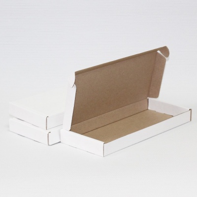 Коробка самосборная гофро (23.5х10.2х2.2 см) цвет белый 2